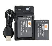 DSTE NP-95 Lot de 2 Batteries Li-ION et Chargeur Micro USB compatibles avec Fujifilm FinePix F30, F31fd, Real 3D W1, X100, X30, X100T, X-S1 et RICOH DB-90, GXR, GXR Mount A12