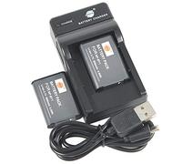 DSTE NP-BY1 Lot de 2 batteries Li-Ion et chargeur micro USB compatible avec Sony HDR-AZ1 HDR-AZ1VR HDR-AZ1VB HDR-AZ1VW Action Cam Mini caméra