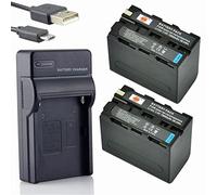DSTE NP-F970 Li-ION Batterie (2-Pack) et Chargeur USB Costume Compatible pour Sony CCD-TR716 CCD-TR818 CCD-TR910 CCD-TR917 CCD-TR930 CCD-TR940