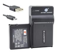 DSTE NP-FF50 Lot de 2 batteries Li-ion et chargeur micro USB compatible avec Sony DCR-HC1000 DCR-IP1 IP1E IP1K DCR-IP200K IP220K DCR-IP45E DCR-IP55 DCR-IP55E DCR-IP5E DCR-IP5E DCR-IP7