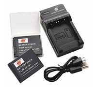 DSTE NP-FR1 Batterie Li-ION (2 pièces) et Chargeur Micro USB Compatible avec Sony DSC-F88 DSC-P100 DSC-P100/S DSC-P150/L DSC-P150/S DSC-P200 DSC-P200/B DSC-P200/R DSC-P200/S