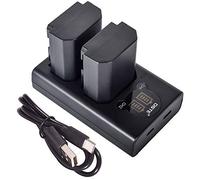 DSTE NP-FZ100 FZ100 Lot de 2 piles de rechange + chargeur USB double avec écran LCD Compatible avec Sony α1, A7R3, A7R III, α7R III, α7R3, a7 IV, Alpha 9, 9R, a9R, a9S, 9S