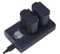 DSTE NP-W235 Lot de 2 batteries de rechange + double chargeur USB avec écran LCD Compatible avec appareil photo numérique Fuji XT4 X-H2 X-H2S