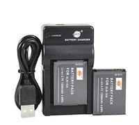 DSTE SLB-10A Lot de 2 batteries Li-ion et chargeur micro USB compatibles avec Samsung P800 P1000 PL50 PL51 PL55 PL60 PL65 PL70 SL102 SL202 SL310