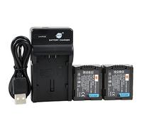 DSTE VBG130 Lot de 2 batteries Li-ion et chargeur micro USB compatible avec Panasonic AG-HMC150 HMC153MC HMC70 HMR10 HMR10A HMR10E HMR10P HSC1U HDC-DX1 DX1-S DX1EG-S DX1GK DX3 HS1000 HS100. GK
