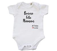 DSTNY Body bébé, Bonne fête maman, première fête des mères, cadeau pour maman de la part de papa, surprise, cadeau personnalisé (blanc, 3-6 mois)