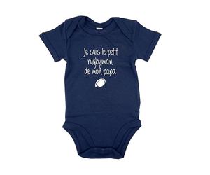 DSTNY Body Bébé Chute…Je regarde le rugby avec Papa Bleu marine 0-3 mois