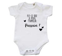 DSTNY Body Bébé Est ce que je peux t'appeler mon parrain Blanc 6-12 mois
