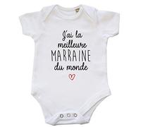 DSTNY Body Bébé J'ai la meilleure marraine du monde Blanc 6-12 mois