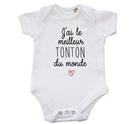 DSTNY Body Bébé J'ai le meilleur tonton du monde Blanc 3-6 mois