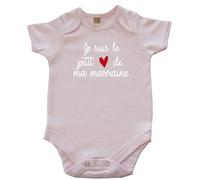 DSTNY Body bébé Je suis le petit cœur de ma Marraine - Rose pâle (taille 6-12mois)