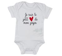 DSTNY Body bébé Je suis le petit cœur de mon Papa - Blanc (taille 6-12mois)