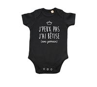 DSTNY Body bébé J'peux pas j'ai bêtise avec parrain - noir (taille 0-3mois)