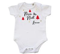 DSTNY Body Bébé Mon 1er Noël avec prénom à personnaliser Blanc 12-18 mois