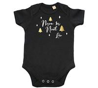 DSTNY Body Bébé Mon 1er Noël avec prénom à personnaliser Noir 0-3 mois