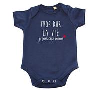 DSTNY Body Bébé Trop dur la vie, je pars chez Mamie Bleu marine 12-18 mois