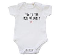 DSTNY Body Bébé Veux tu être mon parrain Blanc 0-3 mois