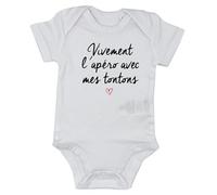 DSTNY Body Bébé Vivement l'apéro avec mes tontons Blanc 6-12 mois
