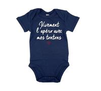 DSTNY Body Bébé Vivement l'apéro avec mes tontons Bleu marine 6-12 mois