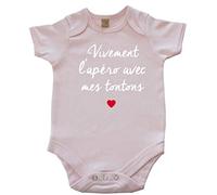 DSTNY Body Bébé Vivement l'apéro avec mes tontons Rose 0-3 mois