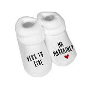 DSTNY Chaussons pour Bébé, Annonce Demande Marraine, Veux Tu Être Ma Marraine