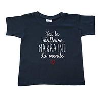 DSTNY T-Shirt Enfant J'Ai la Meilleure Marraine du Monde Bleu Marine 1-2 Ans