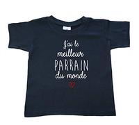 DSTNY T-Shirt Enfant J'Ai Le Meilleur Parrain du Monde Bleu Marine 1-2 Ans