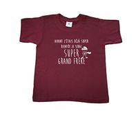 DSTNY T-Shirt Enfants Unisexe Avant j'étais déjà Super Bientôt Je Serai Super Grand frère - Bordeaux (Taille 9-11ans)