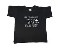 DSTNY T-Shirt Enfants Unisexe Avant j'étais déjà Super Bientôt Je Serai Super Grand frère - Noir (Taille 5-6ans)