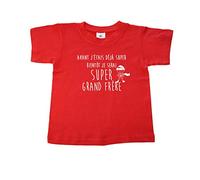 DSTNY T-Shirt Enfants Unisexe Avant j'étais déjà Super Bientôt Je Serai Super Grand frère - Rouge (Taille 1-2ans)