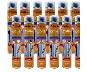 DSTOCK60-12 colles de montage polyuréthane pistolable - Colle polyuréthane non expansive - Pour le collage et montage de matériaux isolants, panneaux XPS et EPS, rouleaux d'étanchéité toiture bitume