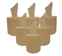 DSTOCK60-6 rouleaux d'essuyage 2 plis gaufré-collé Chamois - 450 Formats - Dévidage central et latéral - Fabrication Française