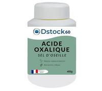 DSTOCK60 - Acide oxalique sel d’oseille - nettoie métaux & bois anciens - 400 g - Fabrication française - x1