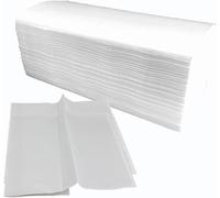 DSTOCK60 - Carton d'essuie-mains pliés en V - 2 plis gaufrés collés - Pure ouate traitée WS - Fabrication française - Compatible distributeurs H3 (2 colis : 6000 feuilles)