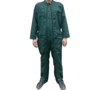 DSTOCK60, Combinaison de Travail Verte, 6 Poches, 2 Zips, 80% Polyester - 20% Coton