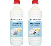 DSTOCK60 - Détartrant liquide - 1L - Élimine le calcaire et le tartre - Compatible cafetières électroniques, fers à repasser et nettoyeurs vapeurs - 2 bouteilles