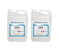 DSTOCK60 - Eau déminéralisée 5L - Fabrication Française - Haute Pureté pour Fer à Repasser, Batterie, Nettoyage, Vapeur, Aquarium - Qualité Premium (2 Bidons)