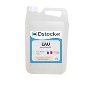DSTOCK60 - Eau déminéralisée 5L - Fabrication Française - Haute Pureté pour Fer à Repasser, Batterie, Nettoyage, Vapeur, Aquarium - Qualité Premium (1)