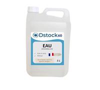 DSTOCK60 - Eau déminéralisée 5L - Fabrication Française - Haute Pureté pour Fer à Repasser, Batterie, Nettoyage, Vapeur, Aquarium - Qualité Premium - 1 bidon