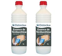 DSTOCK60 - Essence de térébenthine - 1L - Nettoyant multi-usage, entretien bois, cuir et surfaces poreuses - 2 bouteilles