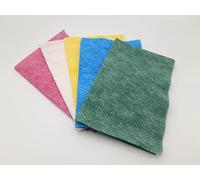 DSTOCK60, Lavettes Non Tissées Ajourées 40 pcs (10 Bleues, 10 Jaunes, 10 Vertes, 10 Roses), Hygiène Professionnelle, Absorbantes, 51x35 cm, Fabrication Française