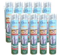 DSTOCK60 - Lot de 10 mousses manuelles expansives - 750ml - Mousse polyuréthane professionnelle manuelle - Isole, colle et rebouche - Extérieur et intérieur