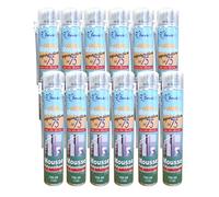 DSTOCK60 - LOT DE 12 MOUSSES EXPANSIVES MANUELLES 750ML - MOUSSE POLYURETHANE PROFESSIONNELLE - ISOLE, COLLE, REBOUCHE - EXTERIEUR ET INTERIEUR