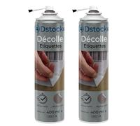 DSTOCK60, Lot de 2 décolles étiquettes 400 ml avec diffuseur pinceau, spray décolle étiquettes et colles en aérosol, Élimine Étiquettes et Résidus Rapidement - application facile avec pinceau