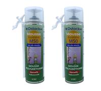DSTOCK60 - Lot de 2 - Mousses expansives manuelles 300ml - mousse polyuréthane professionnelle - Isole, colle, rebouche - extérieur et intérieur