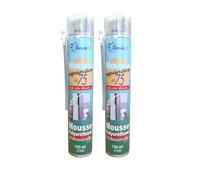 DSTOCK60 - Lot de 2 mousses expansives Manuelles- 750ml - Mousse polyuréthane professionnelle manuelle - Isole, colle et rebouche - Extérieur et intérieur