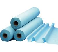 DSTOCK60 - LOT DE 3 ROULEAUX DE DRAPS D'EXAMEN BLEUS PLASTIFIÉS IMPERMÉABLES - 50 X 35-135 FORMATS - PROTECTION POUR MATELAS, TABLE, LIT - QUALITÉ MÉDICALE - ABSORBANT