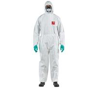 DSTOCK60- Lot de 5 Combinaisons AlphaTec 2500 STANDARD Taille XL - Blanc - Combinaison de protection jetable à capuche - Protection chimique de Catégorie III - Robuste et Légère