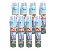 DSTOCK60 - LOT DE 8 MOUSSES EXPANSIVES MANUELLES 750ML - MOUSSE POLYURETHANE PROFESSIONNELLE - ISOLE, COLLE, REBOUCHE - EXTERIEUR ET INTERIEUR