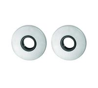 DSTOCK60 - Paire de rosaces rondes trou de béquille - FSB - aluminium argent - Diamètre ext : 5.5cm - diamètre int : 2,5cm - Type de serrure : bec de canne
